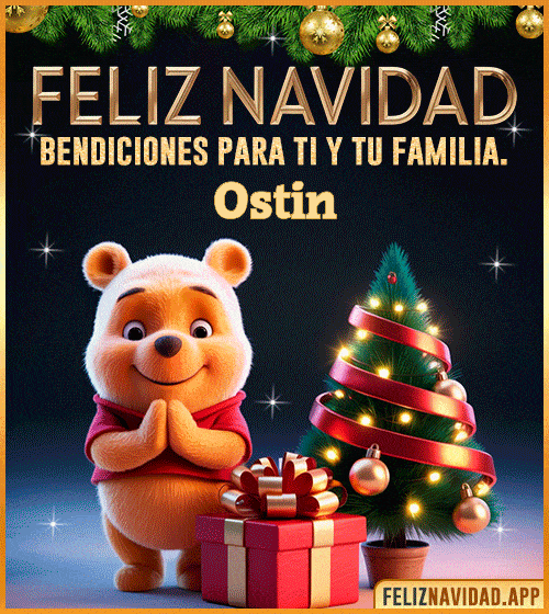 GIF Feliz Navidad, bendiciones para ti y tu familia Ostin