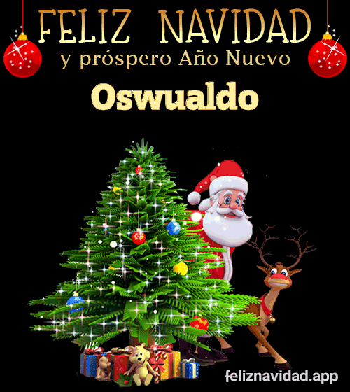GIF Feliz Navidad y Próspero Año Nuevo 2024 Oswualdo
