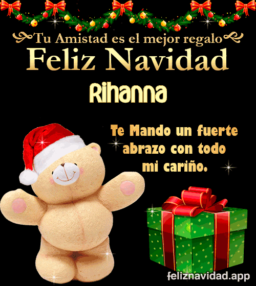 GIF Tu amistad es el mejor regalo Feliz Navidad Rihanna