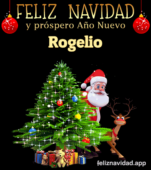 GIF Feliz Navidad y Próspero Año Nuevo 2024 Rogelio