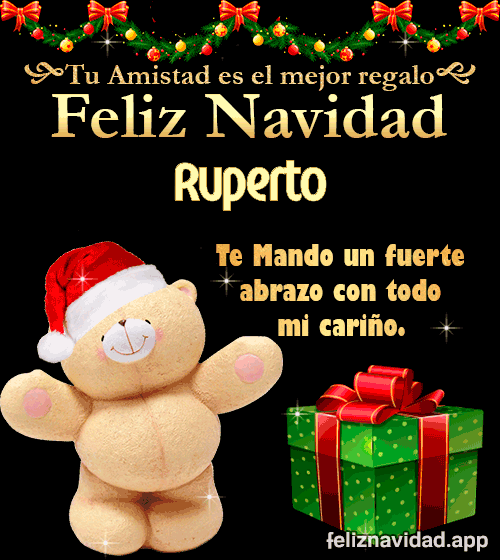 GIF Tu amistad es el mejor regalo Feliz Navidad Ruperto