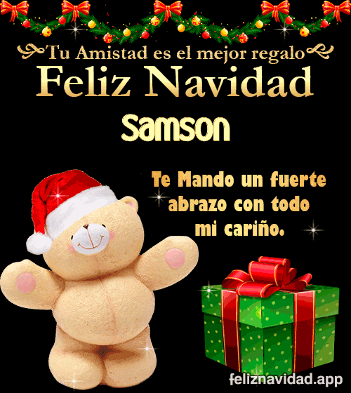 GIF Tu amistad es el mejor regalo Feliz Navidad Samson