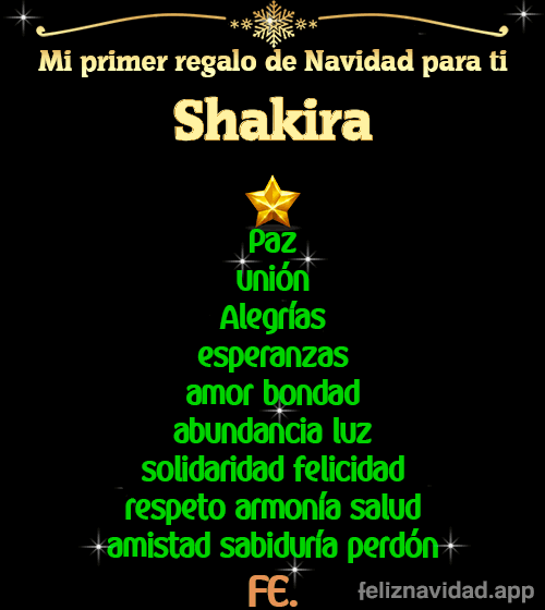 GIF Mi primer regalo de navidad para ti Shakira