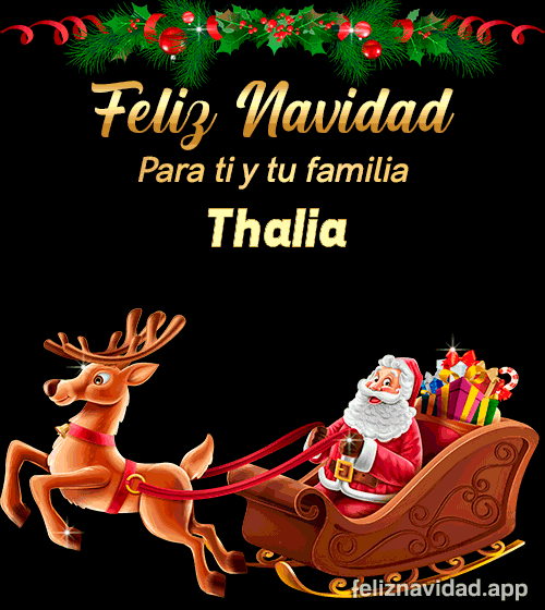 GIF Feliz Navidad para ti y tu familia Thalia