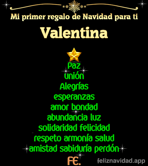 GIF Mi primer regalo de navidad para ti Valentina