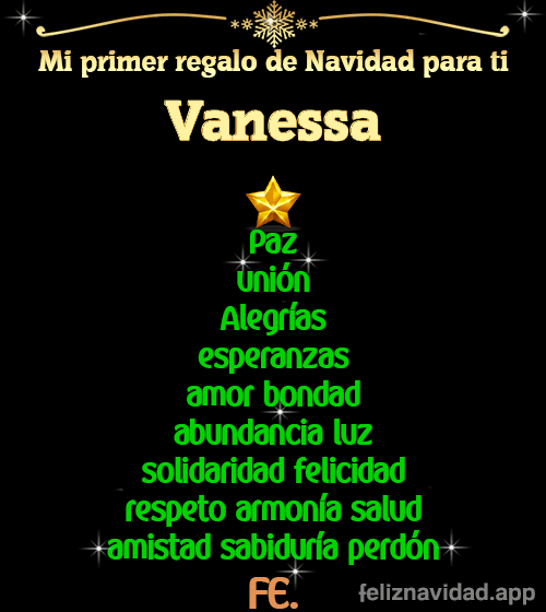 GIF Mi primer regalo de navidad para ti Vanessa