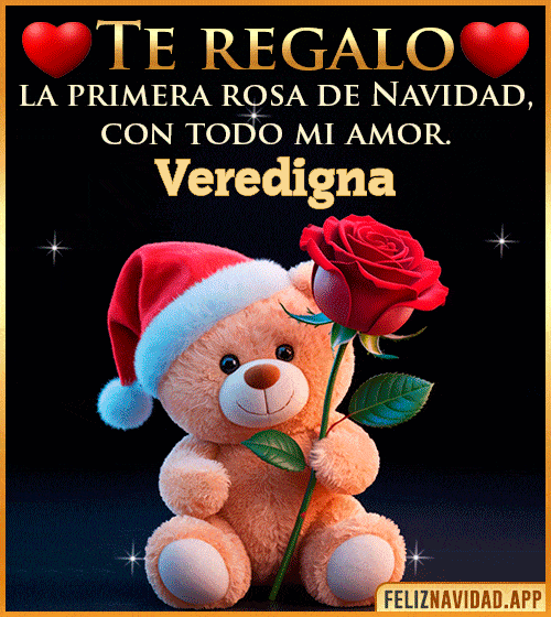 GIF Te regalo la primera rosa de Navidad Veredigna