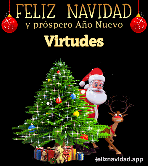 GIF Feliz Navidad y Próspero Año Nuevo 2023 Virtudes