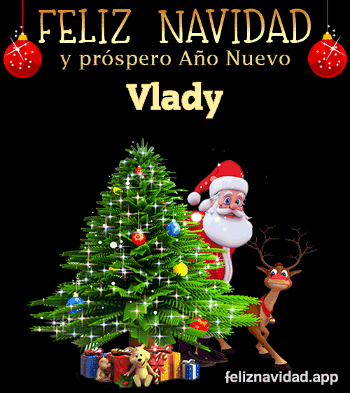 GIF Feliz Navidad y Próspero Año Nuevo 2024 Vlady
