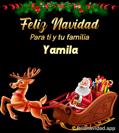GIF Feliz Navidad para ti y tu familia Yamila