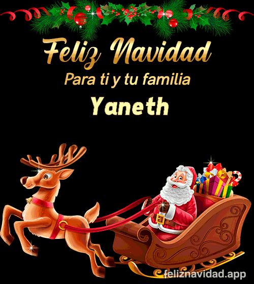 GIF Feliz Navidad para ti y tu familia Yaneth