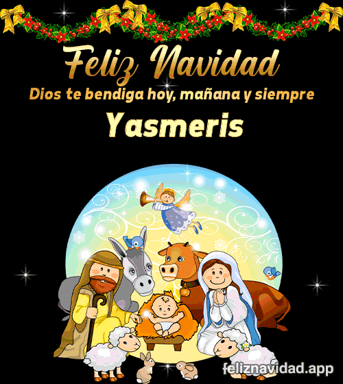 GIF Feliz Navidad Dios te bendiga hoy, mañana y siempre Yasmeris