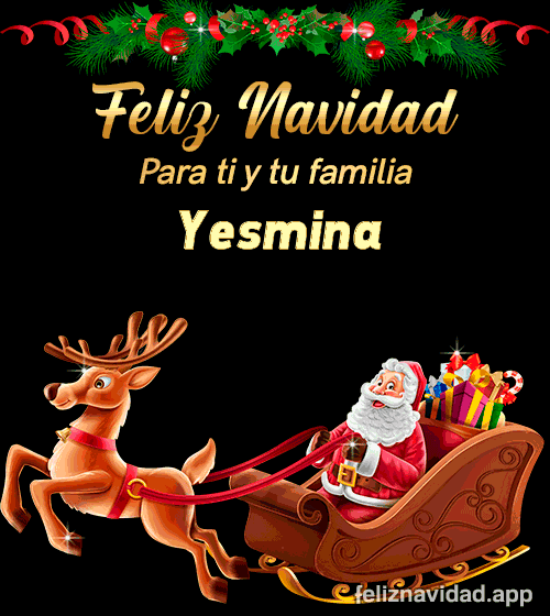 GIF Feliz Navidad para ti y tu familia Yesmina