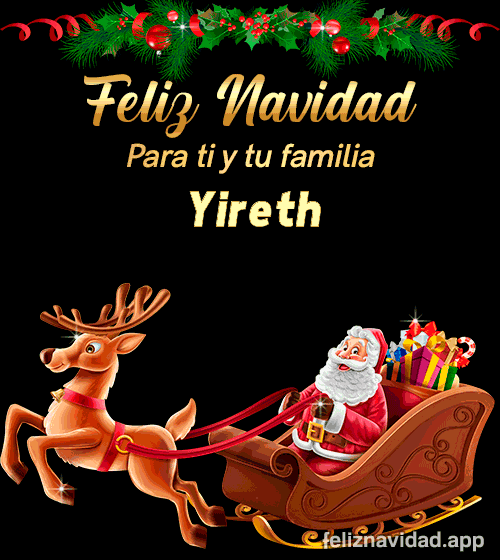 GIF Feliz Navidad para ti y tu familia Yireth