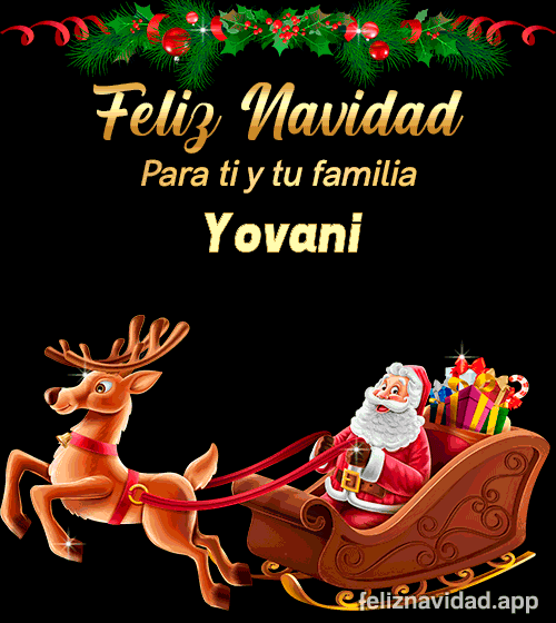 GIF Feliz Navidad para ti y tu familia Yovani